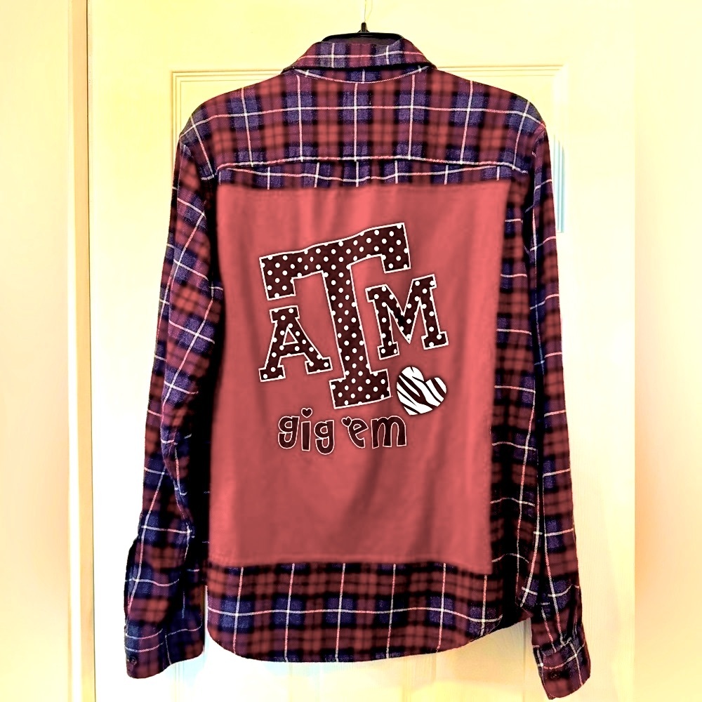 Texas A&M Aggies Custom Flannel Game Day Shirt Medium-ish Size